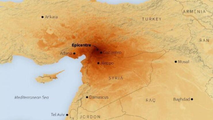 Reuters paylaştı: İşte 7,7’lik depremin haritası