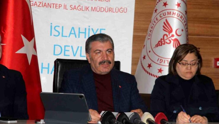 Sağlık Bakanı Koca, İslahiye Devlet Hastanesi’nde açıklama yaptı Açıklaması