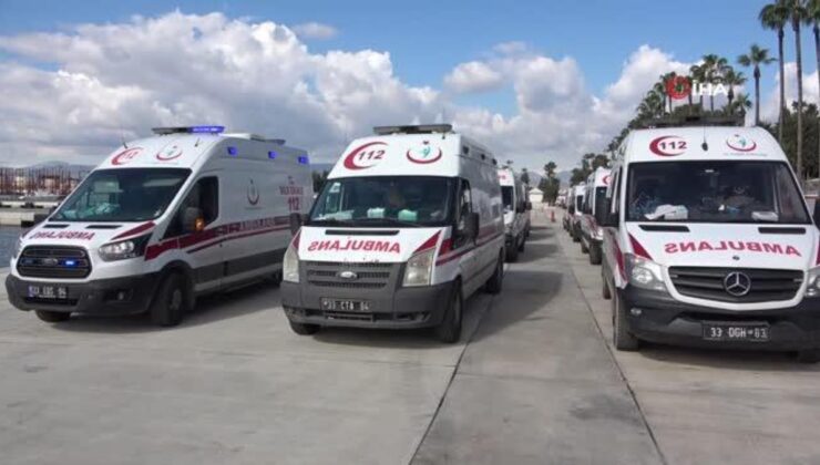 Yaralı depremzedeler gemiyle Mersin’e getirildi