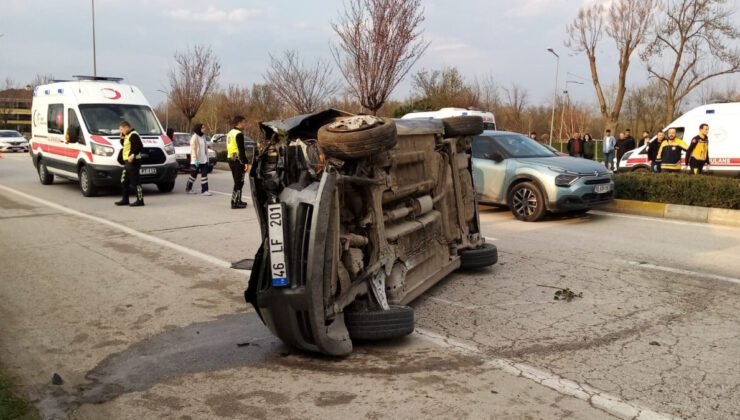 Bursa’da alkollü sürücü otomobiliyle takla attı