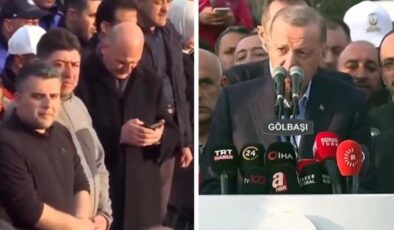 Cumhurbaşkanı Erdoğan’ın basın açıklaması sırasında dikkat çeken görüntü! Herkes “Soylu niye orada?” sorusunu sordu