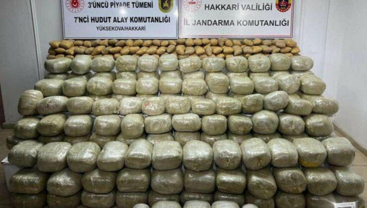 Hakkari’de arazide 650 kilo uyuşturucu ele geçirildi