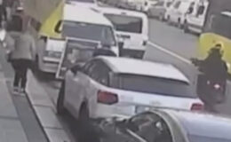 İstanbul Eyüpsultan’da kaldırımdaki kadın motosikletli saldırganların hedefi oldu