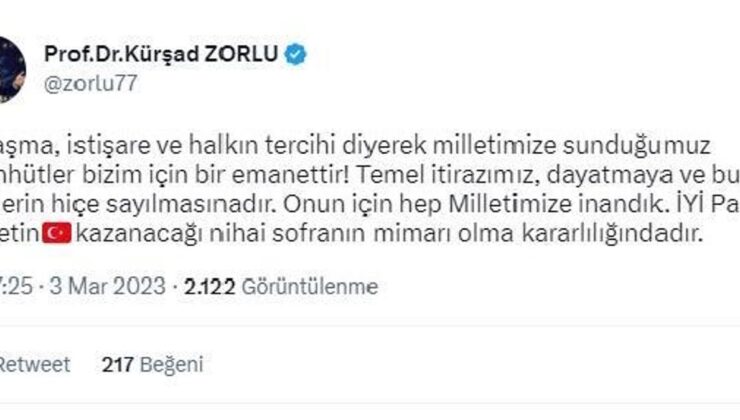 İYİ Parti Sözcüsü Zorlu: “İYİ Parti milletin kazanacağı nihai sofranın mimarı olma kararlılığında”