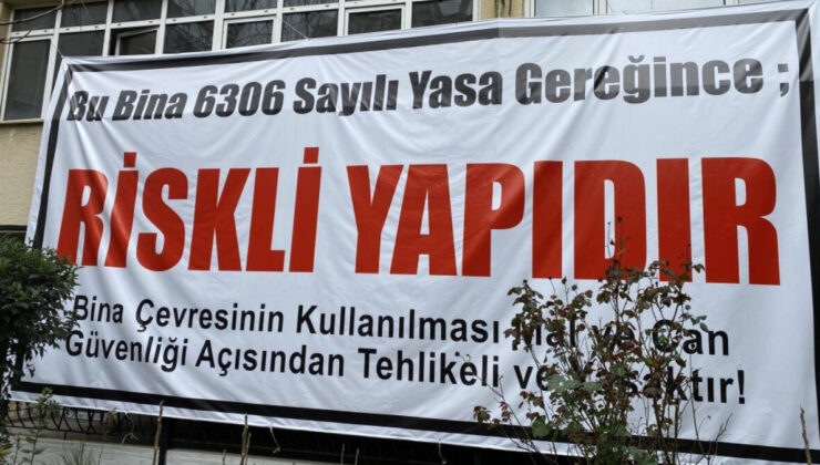 Kadıköy’de müteahhit oyunu: Korkutmak için bina duvarına pankart astırdı