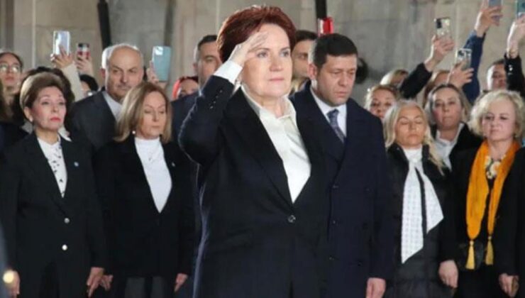 Kadınlarla Anıtkabir’i ziyaret eden Akşener, Ata’nın huzurunda asker selamı verdi