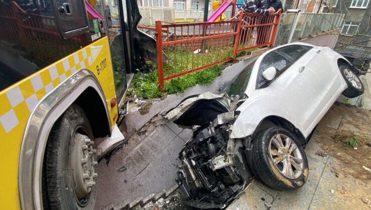 Kağıthane’de İETT otobüsü kontrolden çıktı