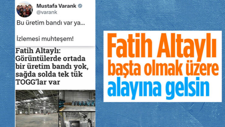 Mustafa Varank’tan Fatih Altaylı’ya ‘Togg’ göndermesi