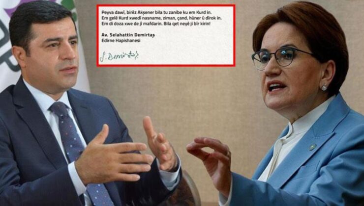 O kısımda ne demek istedi? İşte Demirtaş’ın Akşener’e yazdığı mektuptaki Kürtçe ifadelerin tercümesi