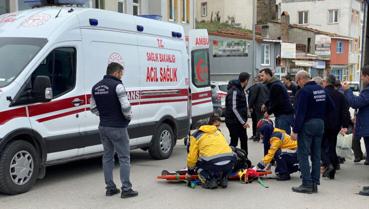 Sinop’ta taksiye çarpmamak için manevra yapan kurye yaralandı