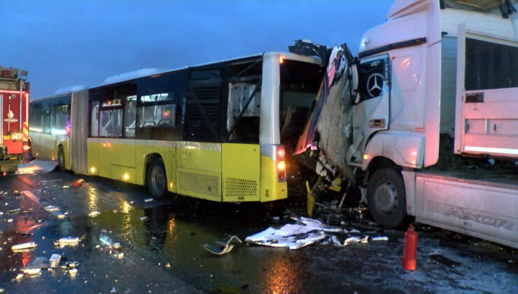 Tuzla’da tır, İETT otobüsü ile yol bakım aracına çarptı: 2 ölü, 2 yaralı