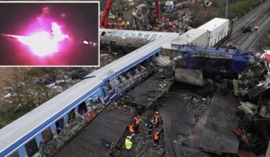 Yunanistan’da 43 kişinin hayatını kaybettiği tren kazasının görüntüleri ortaya çıktı