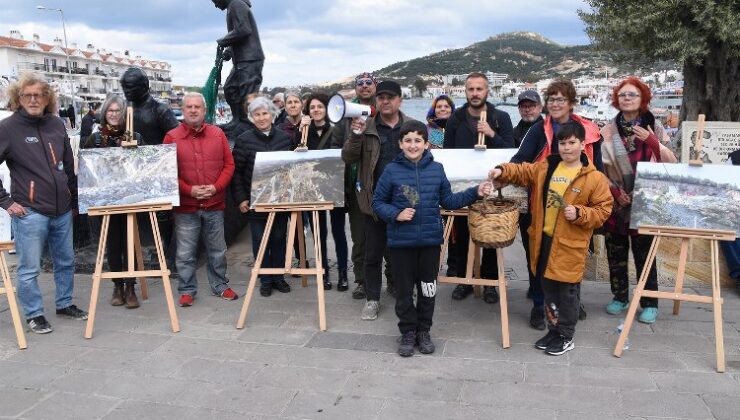 İzmir Foça’da sergili tepki!