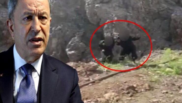 Bakan Akar “Terör örgütünün sözde 2 elebaşı teslim oldu” dedi! TSK o anları paylaştı